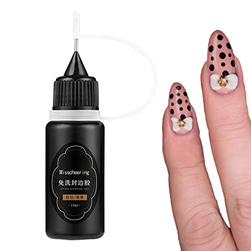 Gel de colle strass pour ongles | Nail Art Strass Colle Gel Nail Colle Stylo Résine Agent De Polissage - Pas de lingette strass Gel d'étanchéité pour bricolage décorations d'ongles 3D gemmes Weemoment Cover