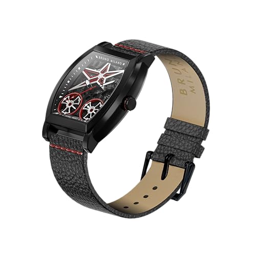 Image of BRUNO MILANO Creative Skeleton Watch with Spinning Wheels and Star Design for Men and Boys