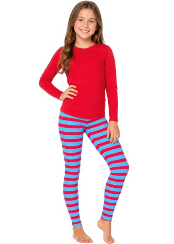 Image of STRETCH IS COMFORT Girls 2 Piece Hoodie Short Sleeve Long Sleeve Crew Neck Top and Leggings Set Kids Thermals Underwear Set