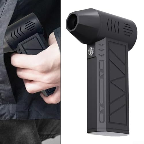 Aprilsunnyzone Ventilador turbo de mano recargable por USB, motor sin escobillas para eliminación de polvo de alta eficiencia, velocidad de 130000 RPM (4000 mAh)