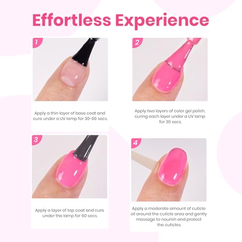 Image of Beetles Hot Pink Gel Polish - Blush Popper 15ML Full Size /0.51Fl Oz, HEMA-Free Neon Pink Gel Nail Polish, Soak Off UV LED Lamp Bright Nails Art, Manicure Salon DIY Neon Nails