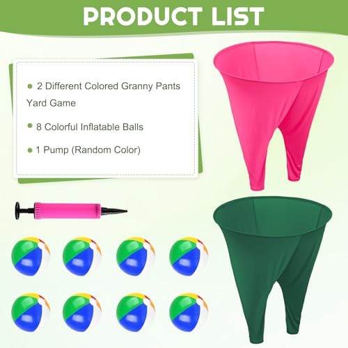 Image of Granny Pants Yard Game,2pcs Granny Pants Outdoor Game for Adults and Family with 8 Bouncy Balls & 1 Air Pump (Random Colors),Granny Pants Game for BBQ, Beach & Backyard Parties