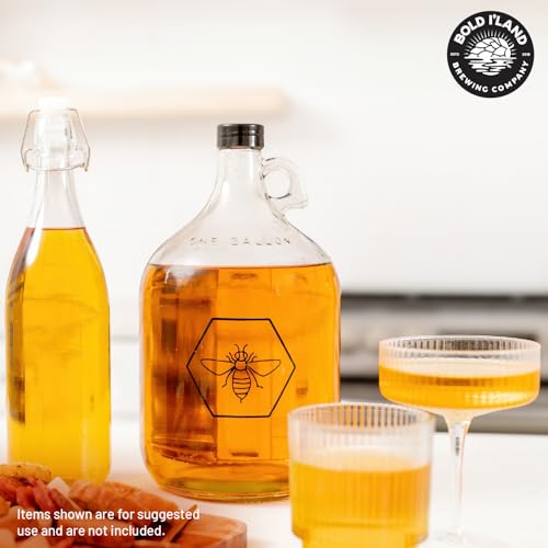Image of Complete Mead Making Kit for Beginners - Home Brewing Starter Kit - Includes 1 Gallon Glass Jug Carboy - Alcohol Hydrometer for Alcohol Test - Auto Siphon - Airlock - How to Guide and More