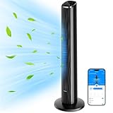 GoveeLife 36 Inch Tower Fan for Bedroom, Smart Oscillating Floor Fans with Temperature Sensor, App & Voice Remote, 5 Modes 8 Speeds up to 25ft/s, 24H Timer, 29dB Quiet Fan for Cooling Home Office