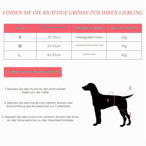 VSSHE Wiederverwendbare Hundewindeln, 3 Stück Hochsaugfähige Weiblich für Frauen Waschbare Hundewindel Hündin Saugfähigkeit Einstellbare Inkontinenz Hundeschutzhose für Weibliche Hunde-L