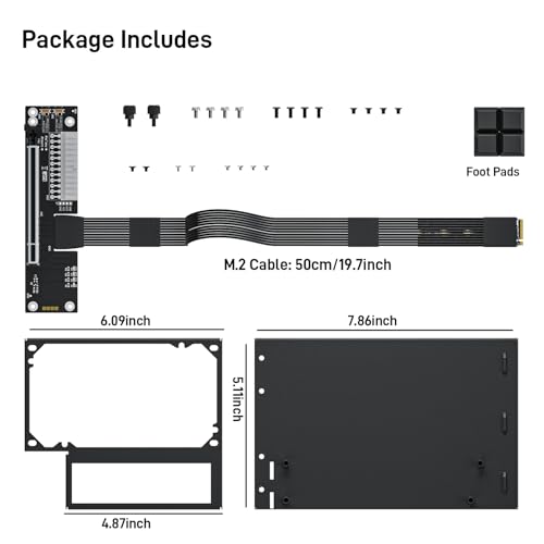 Image of OwlTree PCIe 5.0 x4 128Gbps eGPU Dock, for 50 Series Graphics Cards, M.2 NVME to PCIe x16 Riser Cable 50cm, Supports Standard ATX Power Supply & External GPU for Mini PC NUC Laptop