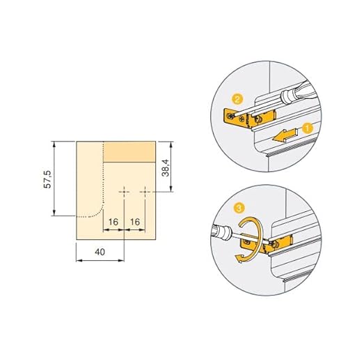 Emuca - Kit profilo Gola superiore per mobili da