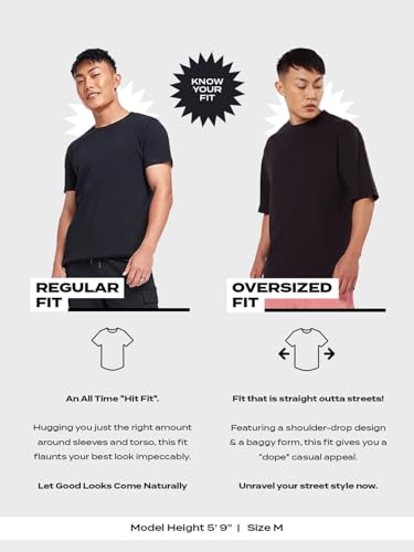 Image of Bewakoof Men's Letter Print Oversized Fit T-Shirt