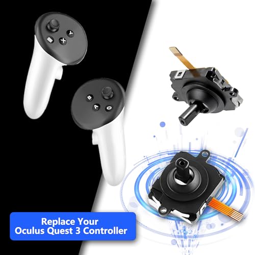 Image of 2 Joystick Replacement Kit for Oculus Quest 3 Controller, Repair Kit for Meta Quest 3, Including 2 Joysticks, Screwdriver, Tweezer, Pry Tool