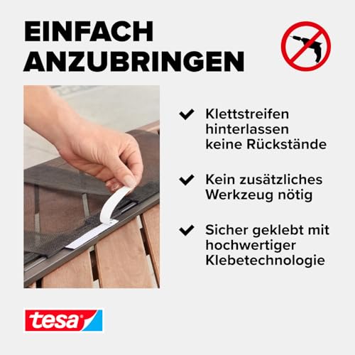 tesa Insect Stop Lamellentür STANDARD Fliegenvorhang - 4-teiliger Insektenschutz Vorhang - Moskitonetz für Türen - ohne Bohren, mit Klettverschluss - 95 x 220 cm - anthrazit