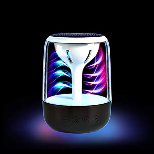 Tragbare drahtlose Lautsprecher mit transparentem Gehäuse, Mini-Bluetooth-Lautsprecher mit bunten LED-Leuchten, 360deg; Surround Sound,
