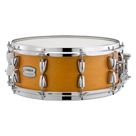 The Yamaha Tour Custom 14" x 5.5" Snare Drum with 6-ply 100% Maple Shell in Carmel Satin, All-Purpose Snare For the Serious and Working Drummer