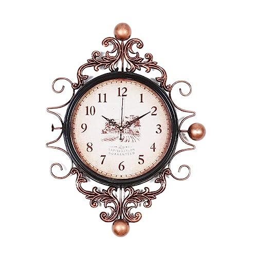 Horloge muette en fer forgé XJBTBA de 45cm pour salon rétro et chambre moderne