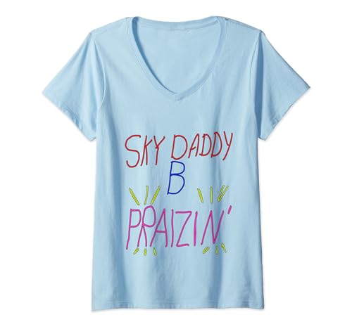 Photo de Femme Sky Daddy B Praizin' T-Shirt avec Col en V