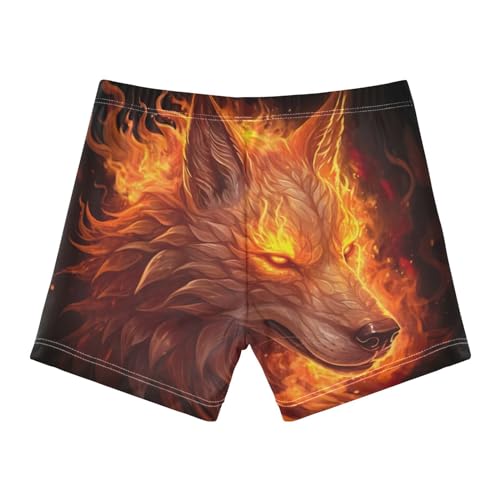 Boys Swim Shorts Flames Wolf Swim Trunks for Kids 208485862