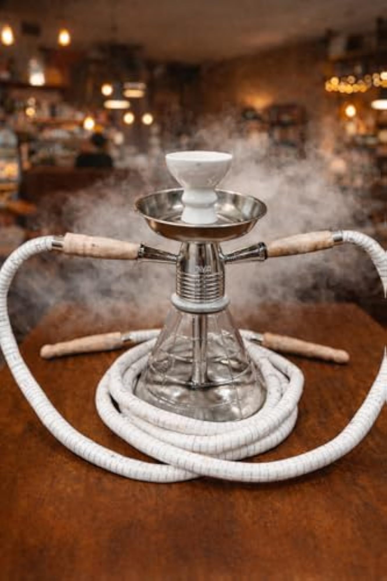 Petite Dual Pipe Hookah with Double Hose