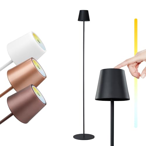 M A N T A LED Akku Stehleuchte TOUCH 117 cm - Kabellos - Dimmbar...