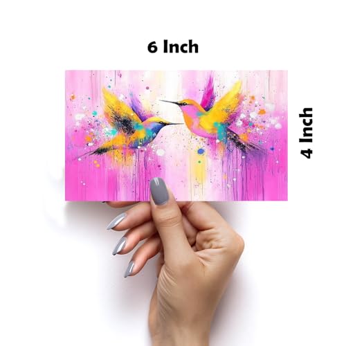 Image of SiddArtify Colorful Bird Wall Art Prints Set - Abstract Animal Poster Decor for Living Room Bedroom Office - Set of 2-4x6 Inch - Board (Pack of 6) - Sticker (Pack of 6)