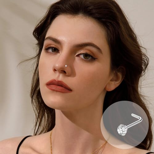 ONESING 36-44 Pcs 18G 20G Nose Rings Studs Nose Rings for Women Nose Piercings Jewelry Surgical Stainless Steel Nose Studs Moon Star Heart Butterfly Hypoallergenic Body Piercing Jewelry for Women Men4