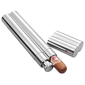 Exquisite gift – Sigarenbuis, roestvrijstalen sigarenopslagdoos, ultralight draagbare sigarencape, verzegeld waterdicht…