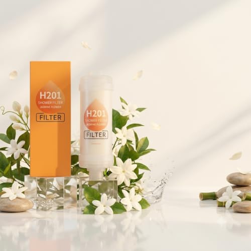 Image of Grofilo Vitamin Shower Filter (Jasmine) | Made in South Korea | Vitamin C & Glycerin Enriched | Hard Water Shower Filter | Removes Chlorine, Rust & Sediment | Soft Skin & Smooth Hair