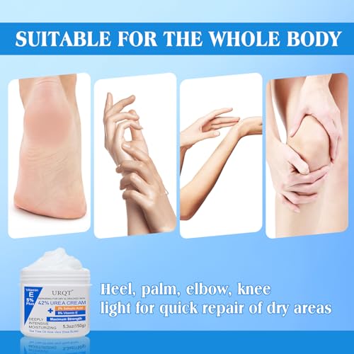 Crema de urea al 42% con 2% de ácido salicílico y 5% de vitamina E - Hidratante intensiva y reparadora para pies y manos, para piel seca y agrietada - 150 g - imagen 4