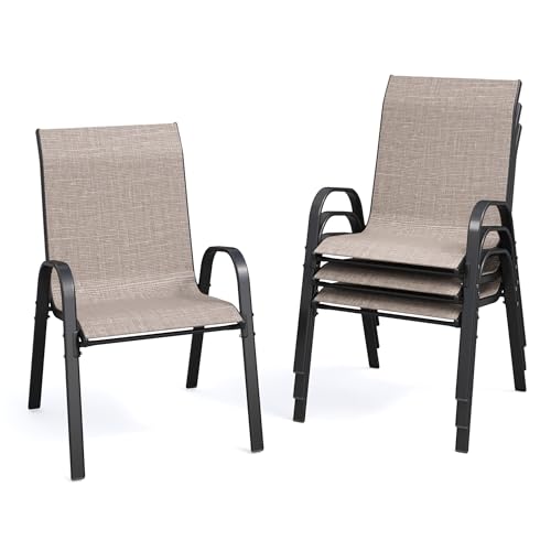 VONZOY Stackable Patio Dining Chairs
