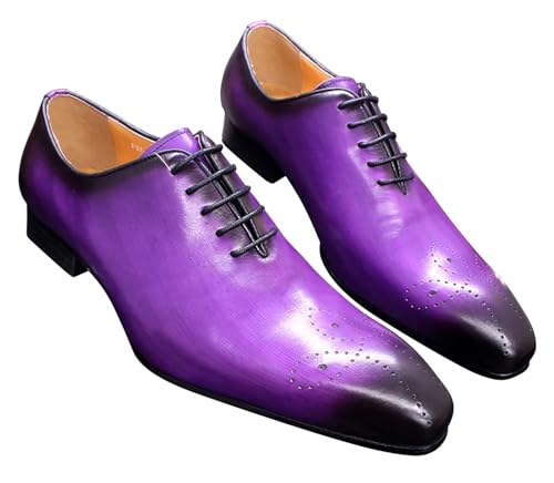 Image of Santimon Mens Oxfords Formal Dress Genuine Leather Handmade Derby Casual Brogues Oxfords Tuxedo Fashion Walking Shoes for Men