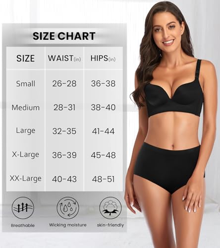 Image of Eiggam Women's Cotton Bikini Panties,High-Cut Full Coverage Stretch Cool Underwear for Women