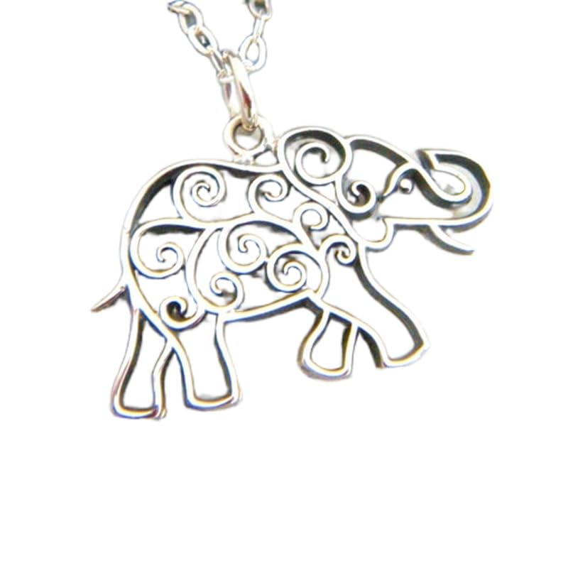 Breloque animal spirituel éléphant, un totem de force et de pouvoir en argent véritable