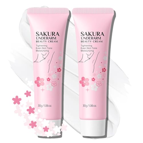 Underarm Brightening Cream, Skin Bleaching Creams, Skin Brightening Cream for Armpits/Knees/Inner Thighs/Intimate Areas, Vitamin C+Alpha-Arbutin+Niacinamide Body Lotion, 2PCS