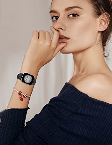 Image of Minyee Compatible with Apple Watch Band Braided 41mm 40mm 38mm 42mm 44mm 45mm 46mm 49mm Women,Solo Loop Stretchy Slim Elastic Woven Cute Bracelet Strap for iWatch Series 10 9 Ultra SE 8 7 6 5 4 3 2 1