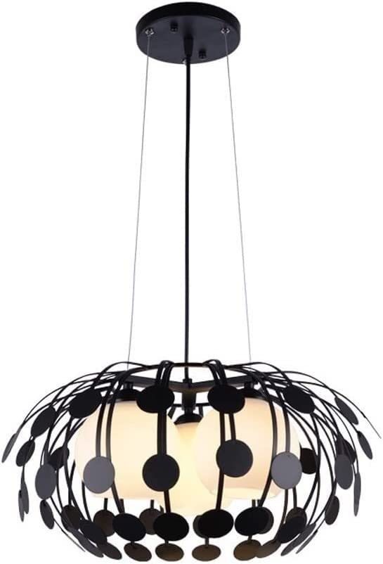 Chandelier 3 lampes rétro en métal noir et verre suspendu pour îlot de cuisine