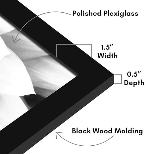 Americanflat 24x34 Poster Frame with Polished Plexiglass - Black Picture Frame - Wide Photo Frames Made of Engineered Wood for Vertical or Horizontal Wall Display - Epic Collection - Black