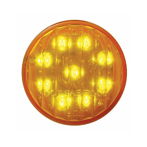 United Pacific (2) Amber 2\" Round 9 LED Mini Custom Flasher Park Turn Signal Lights