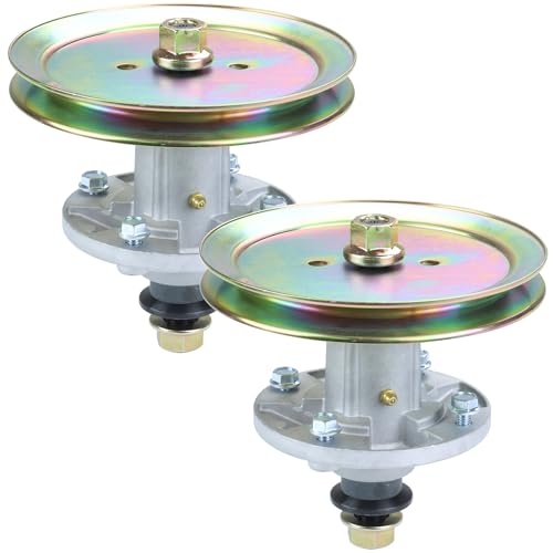 FULAIGE 2 Pack GY21098 Spindle Assembly with GX20367 Pulley Replaces GY20454 John Deere Spindle AUC15811 GY20962 for John Deere 102 107S 135 D100 D130 E100 E130 LA100 LA135 S100 Tractors