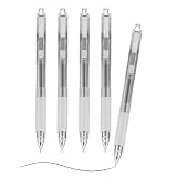 M&G Gel Pens, 0.5mm Black Ink Gel Pen Fine Point Pens, Retractable Gel Ink Rollerball Pens, Quick Dry Gel Ink Pens with Large Capacity Ink Smooth Writing for Office School Women Men, 5 Pcs