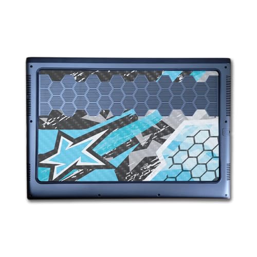 Image of Carbon Fiber Laptop Skin Compatible with Alienware M16 R2 (2024) - Grunge Cyan - Premium 3M Vinyl Protective Wrap Decal Cover - Easy to Apply | Crafted in The USA by MightySkins