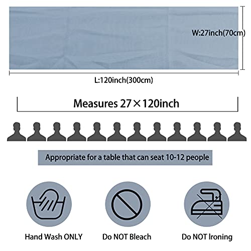 12 Packs Dusty Blue 10Ft Chiffon Table Runner 27 X 120 Inches Sheer Chiffon Table Runner Romantic Boho Rustic Wedding Table Runner For Wedding Birthday Party Decor Bridal Baby Shower Table Decoration #TOP2