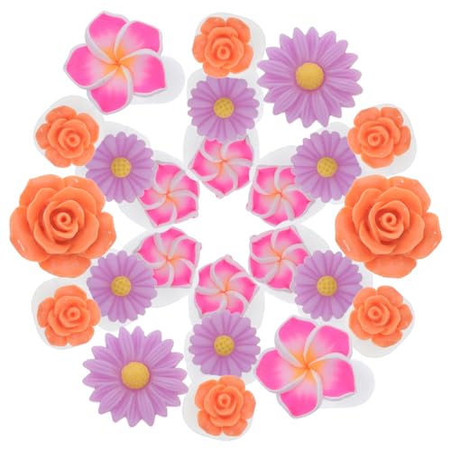 FRCOLOR Daisy Flower Toe Separators 24 Pack Nail Art Toe Spacers Soft Silicone for Men and Women