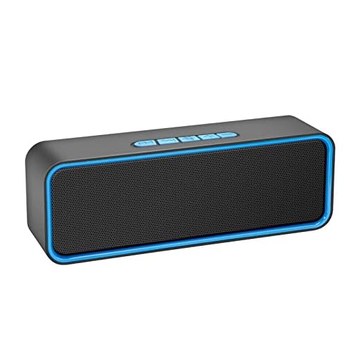 Sonkir Enceinte Bluetooth, Haut Parleur Portable sans Fil Bluetooth 5.0 avec Basse Stéréo Haute Fidélité 3D, Batterie intégrée de 1500 mAh (Bleu)