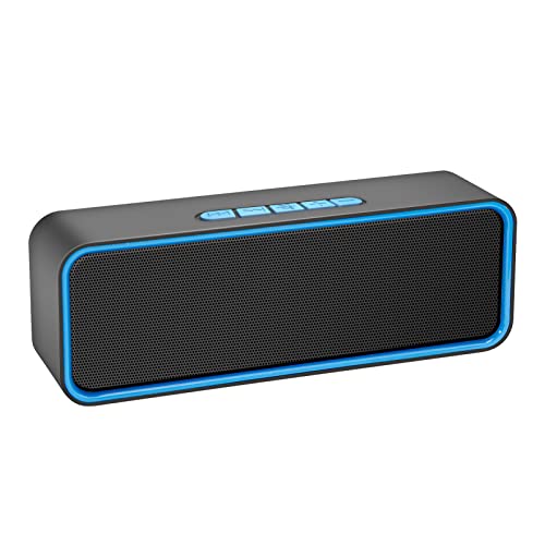 Sonkir Enceinte Bluetooth, Haut Parleur Portable sans Fil Bluetooth 5.0 avec Basse Stéréo Haute Fidélité 3D, Batterie intégrée de 1500 mAh (Bleu)