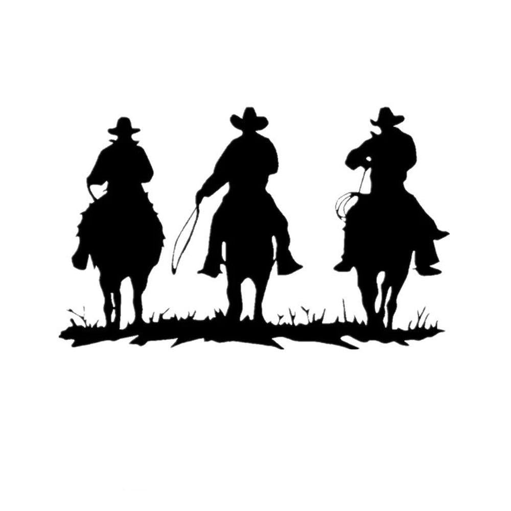 Cowboys On Horses Die Cut Vinyl Decal Car Sticker Waterproof Auto Decors On Bumper Window Laptop(Black)