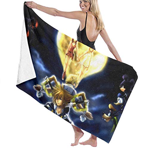 shenguang Kingdom Hearts Toallas de baño Microfibra Impreso Anti-Fading De Gran Tamaño Soft Absorbent Toallas de baño Suitable for Baño Piscina Playa SPA Cover Up Toallas de baño
