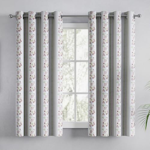 Image of haus & kinder Digital Printed Cotton Window Curtain 5 Feet Long Pack of 2 Window Curtains, 5 Feet Curtain for Window (Maison Fleuree, Multi 130x152 CM)
