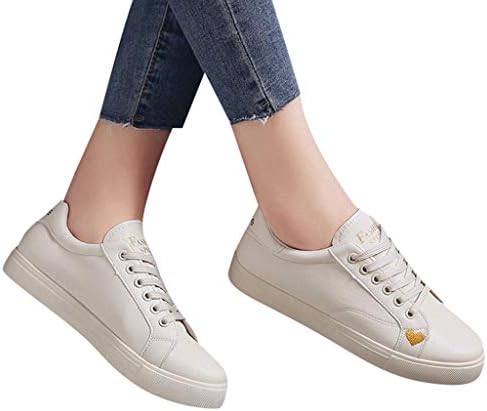 Chaussure Blanche Femme De Sport Running Sneakers Plates Love Confort  Respirantes LéGèRes Chaussures à Lacets : Amazon.fr: Chaussures et Sacs