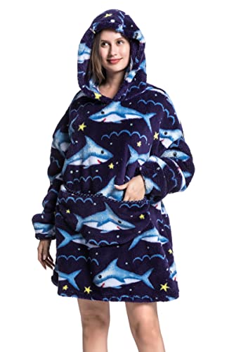 Sweats à Capuche Longue Wearable Cape Pyjama Cosplay Unisexe TV Couvertures Plaid à Manche Chapeau Poches Cover