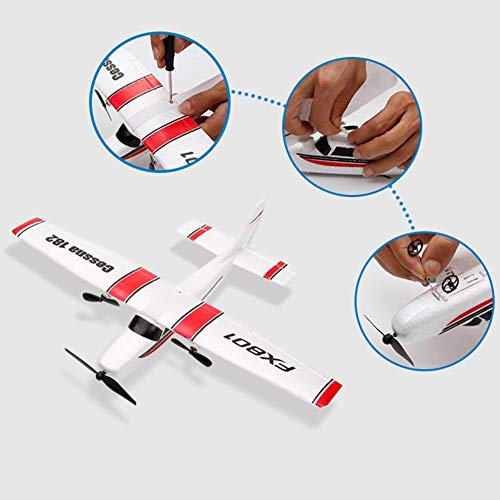 dissylove DIY RC Airplane Toy - EPP Crafts Outdoor Electric Foam RTF Radio Beginner Entry Level FX801 Glider Remote Control Tail Pusher Quadcopter Plane Model RC Drone for Kid