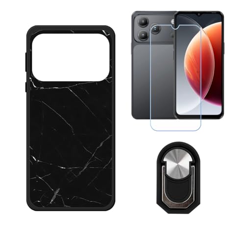 BMPNLSZ �K�pBlackview Wave 7C�p+HD�����K���X�ɓK�����ėpTPU�P�[�X�A�V���J�Q���P�[�X�o���p�[�ی�o�b�N�P�[�X-�ɓK����9�d�x�X�N���C�u�h�~�X�N���[���v���e�N�^(6,56") + ���O���\�Ŕėp�I��360�x��]�\�ȃX�e���g