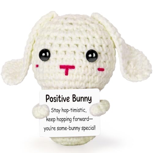Positive Crochet Bunny - Emotional Support Gift